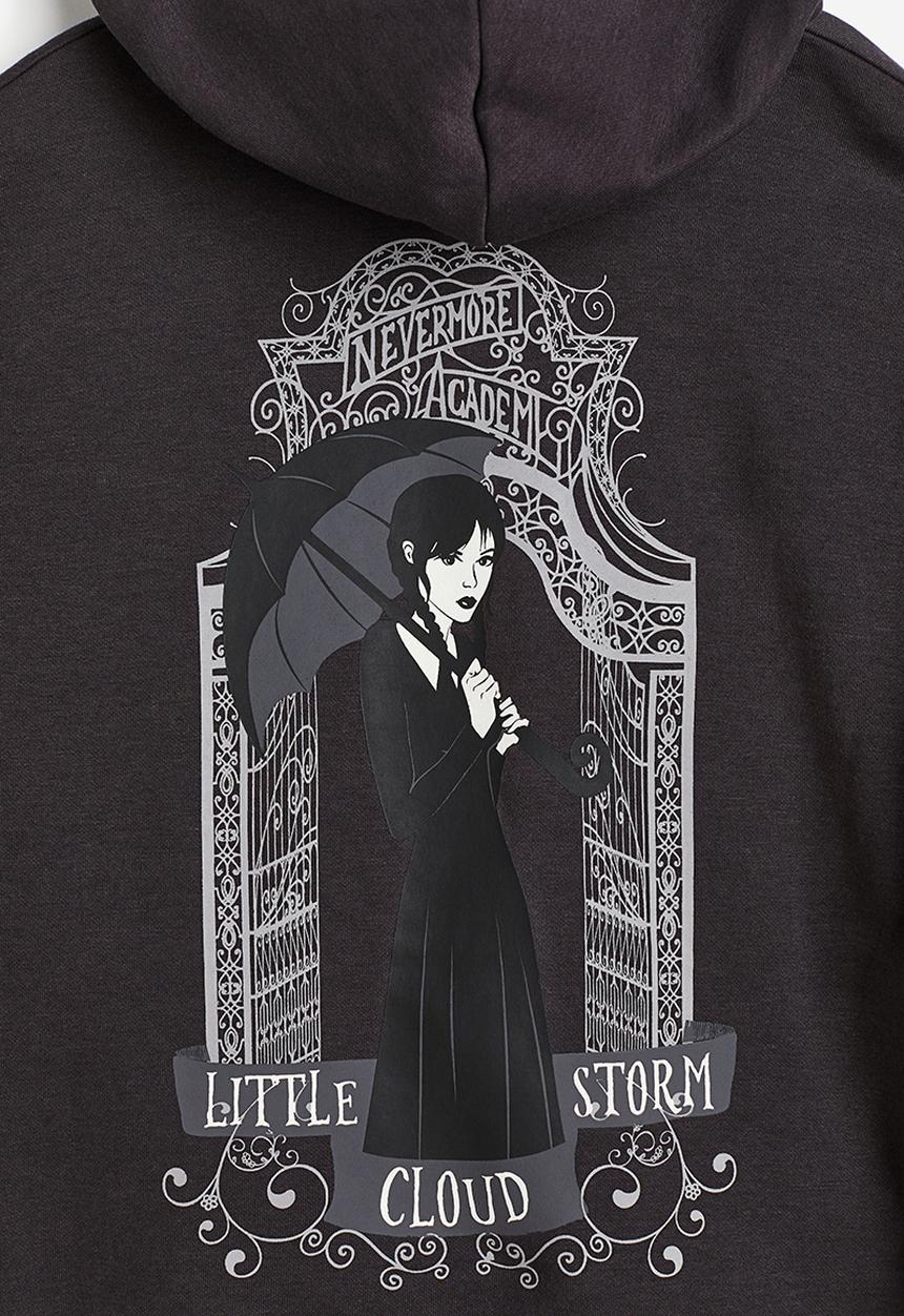 H&M - Oversized printed hoodie - dark grey 