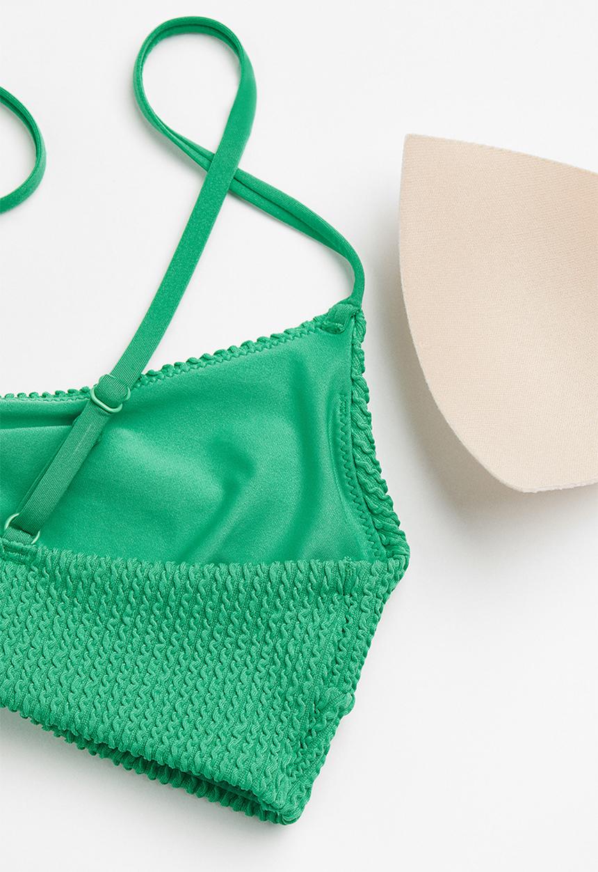 H&M - Padded bikini top - green