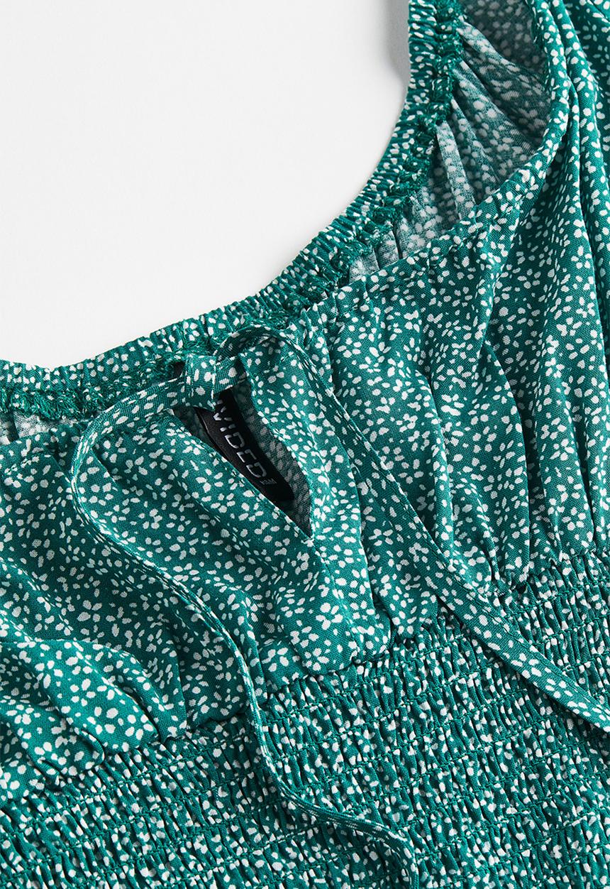 H&M - Smocked blouse - green floral
