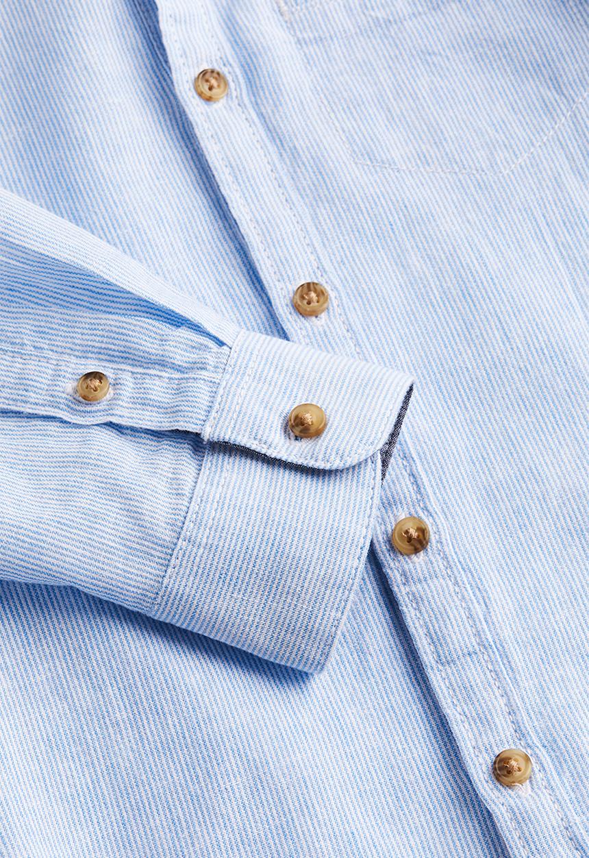 H&M - Grandad shirt - light blue striped