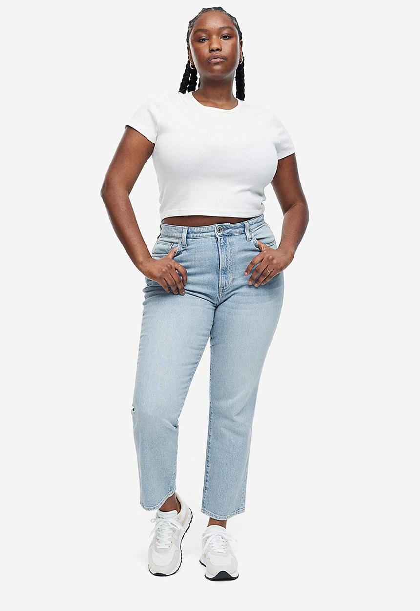 H&M - Curvy fit vintage mom ultra high jeans - light denim blue