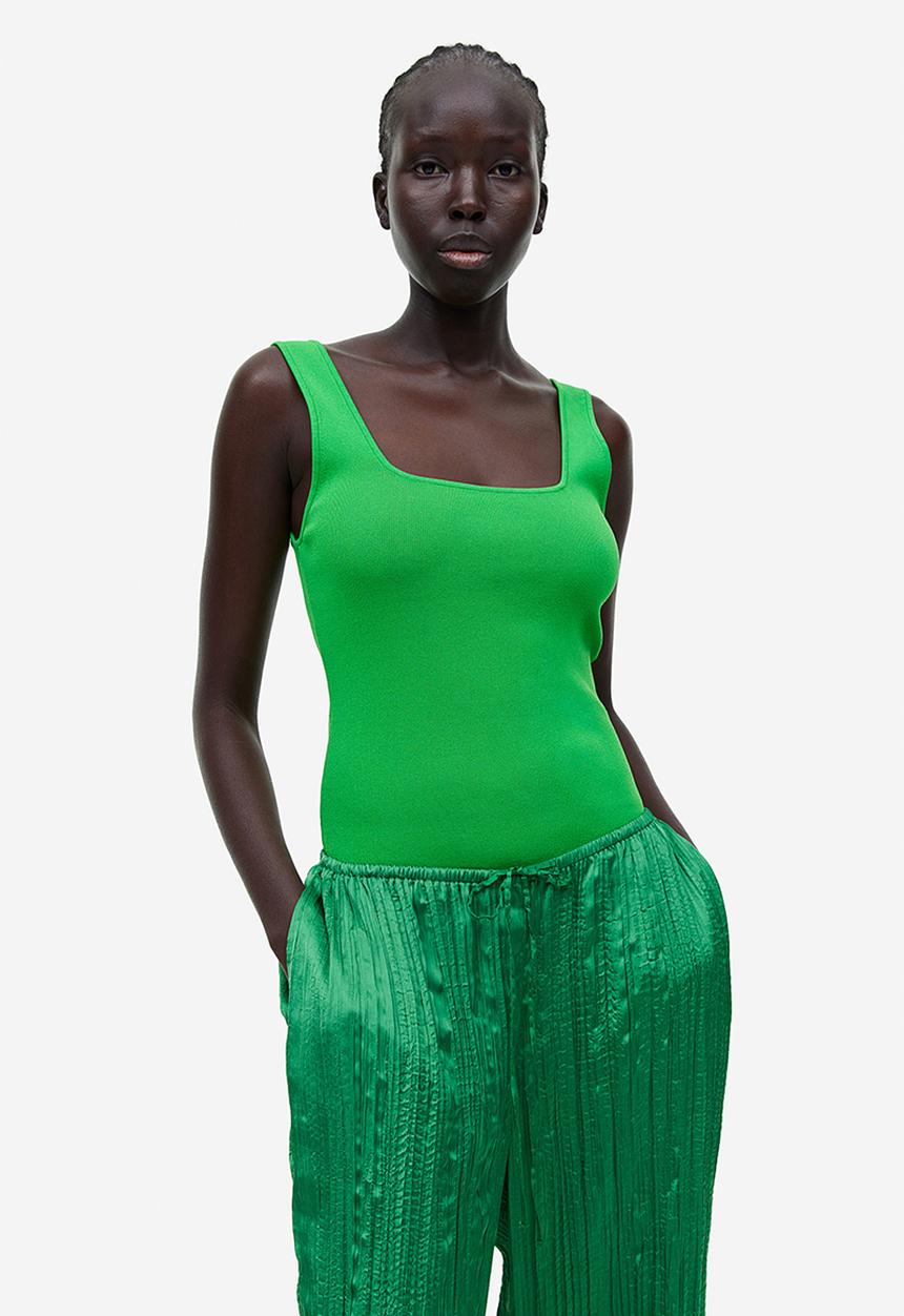 H&M - Ribbed vest top - green