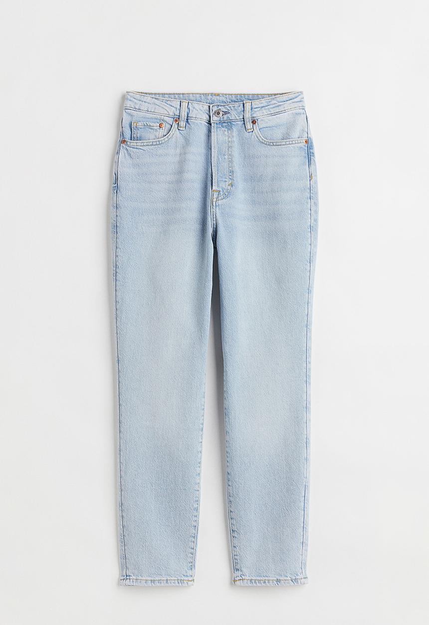 H&M - Mom fit ultra high ankle jeans - light denim blue 