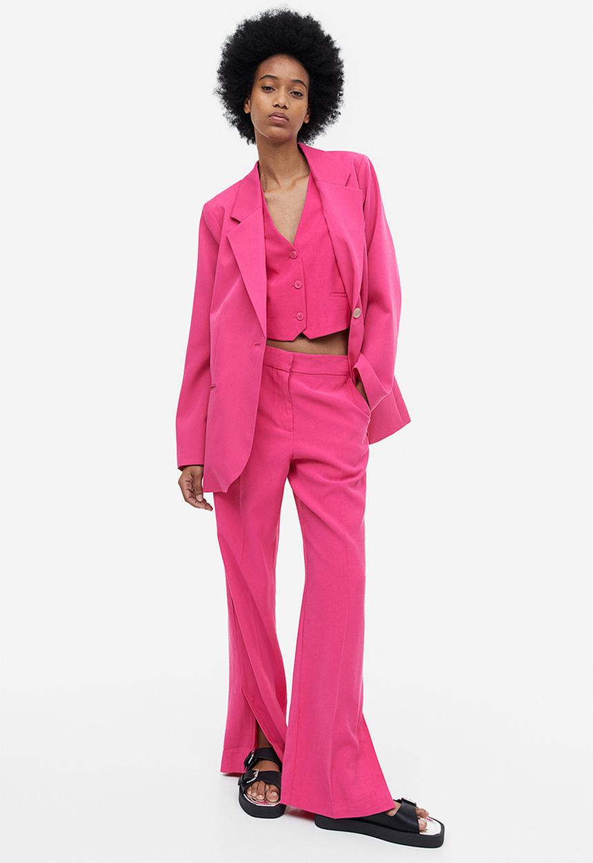 H&M - Slit-hem trousers - cerise