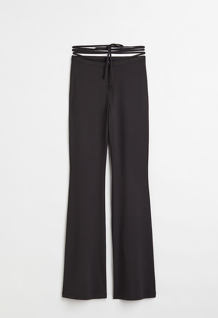 H&M - Tie-detail leggings - black