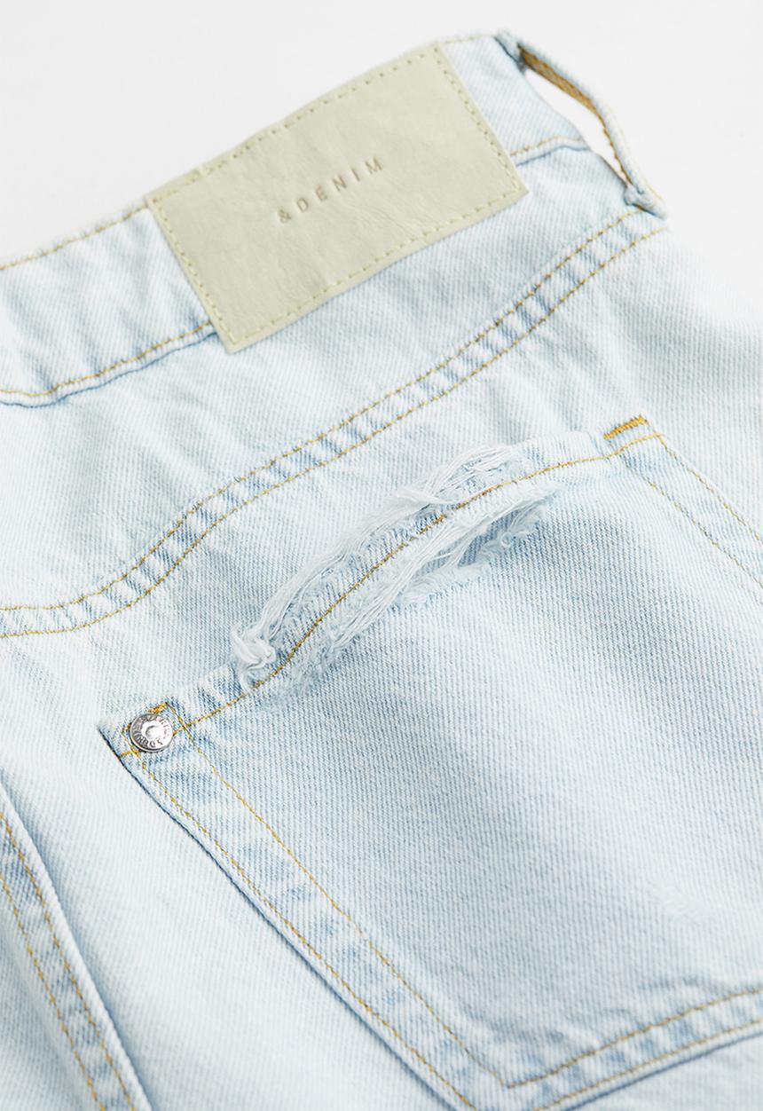 H&M - Low waist denim skirt - light denim blue