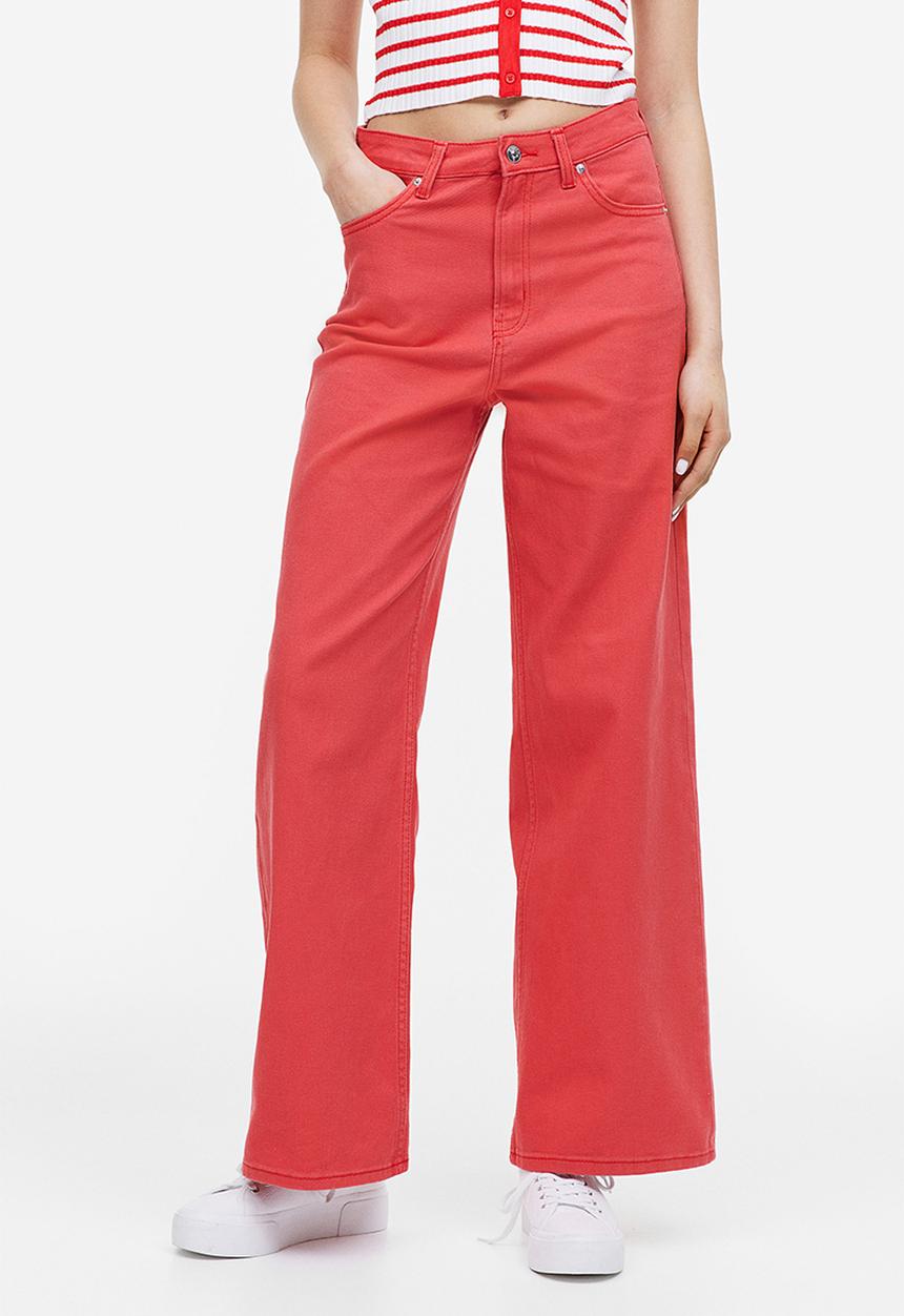 H&M - Wide twill trousers - red