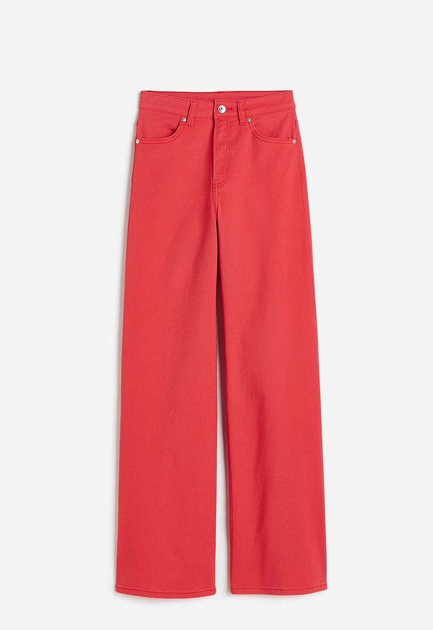 H&M - Wide twill trousers - red