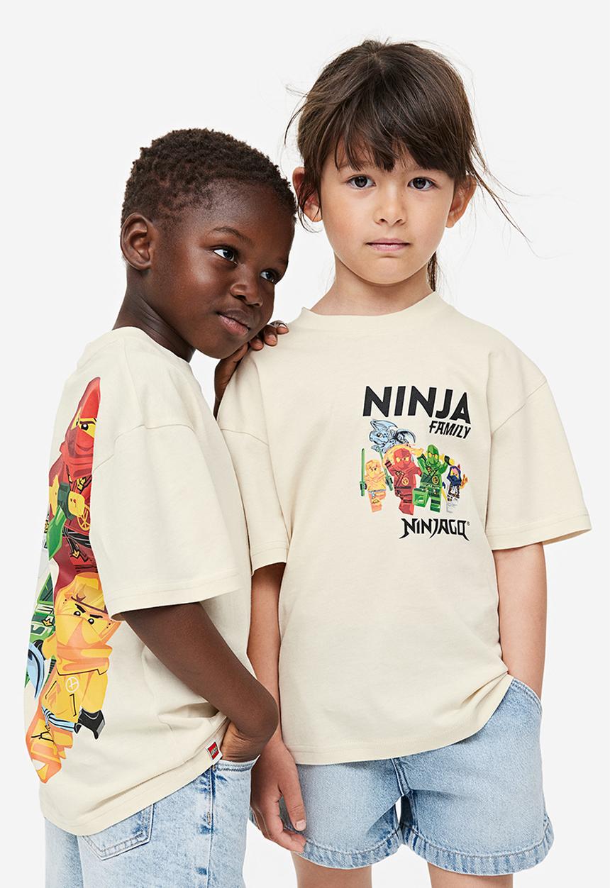 H&M - Printed t-shirt - light beige / lego ninjago