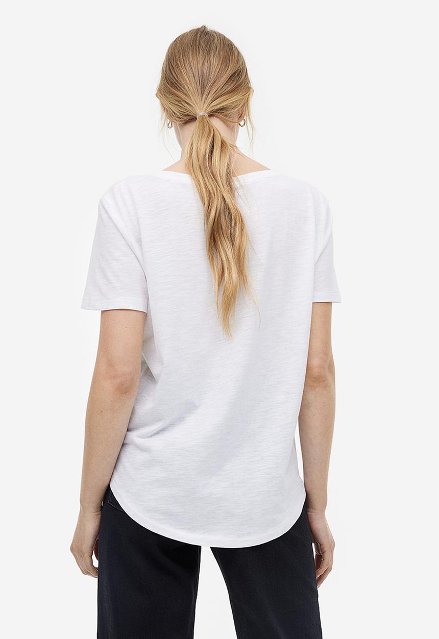 H&M - Modal-blend T-shirt - white