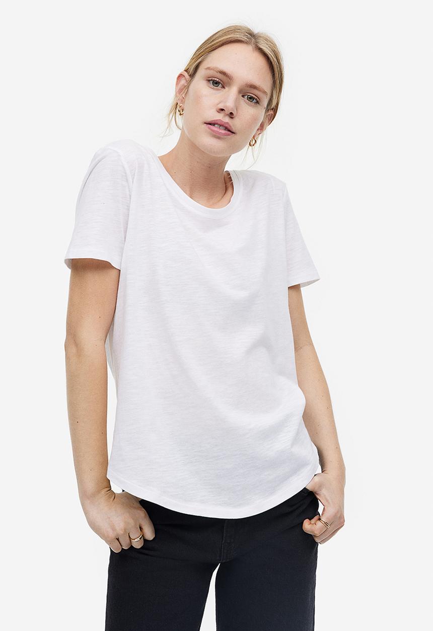 H&M - Modal-blend T-shirt - white