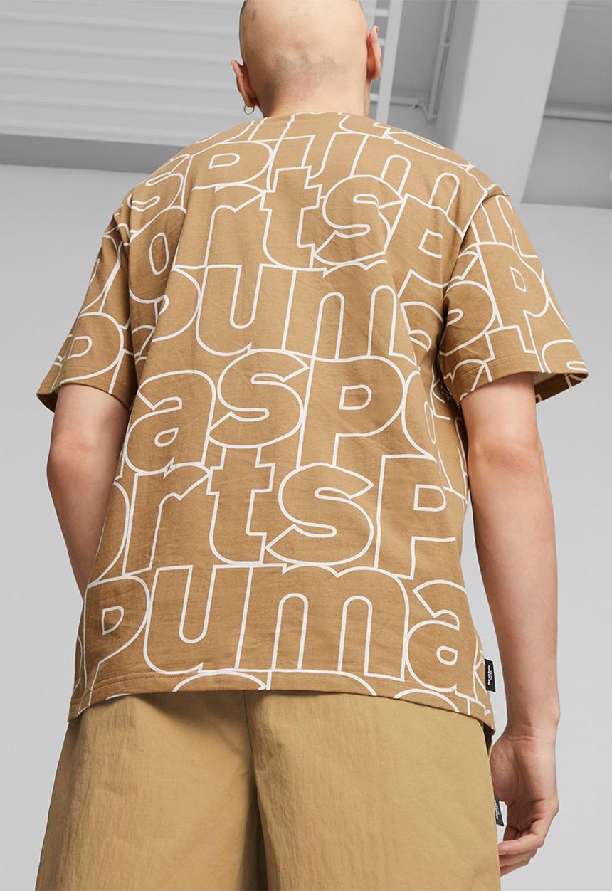 PUMA - Puma team aop tee - brown 