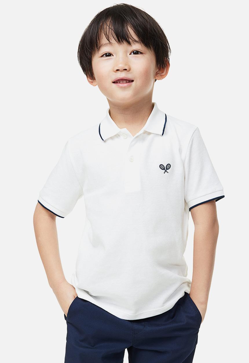 H&M - 2-pack polo shirts - white / light blue