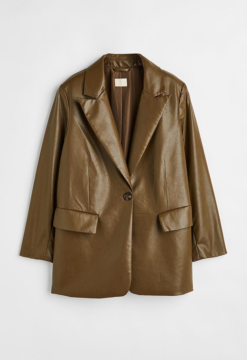 H&M - Oversized single-breasted blazer - brown