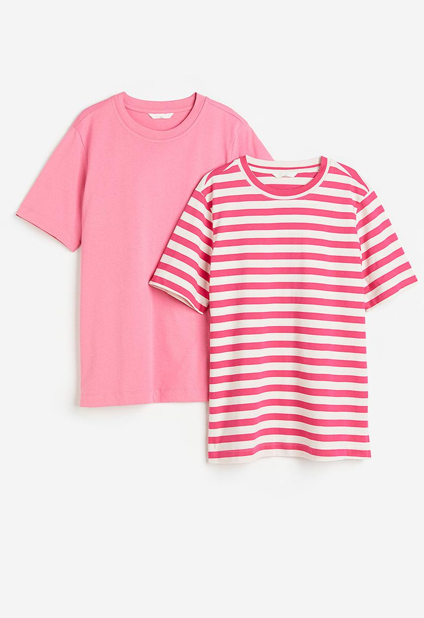 H&M - Mama 2-pack nursing tops - pink striped