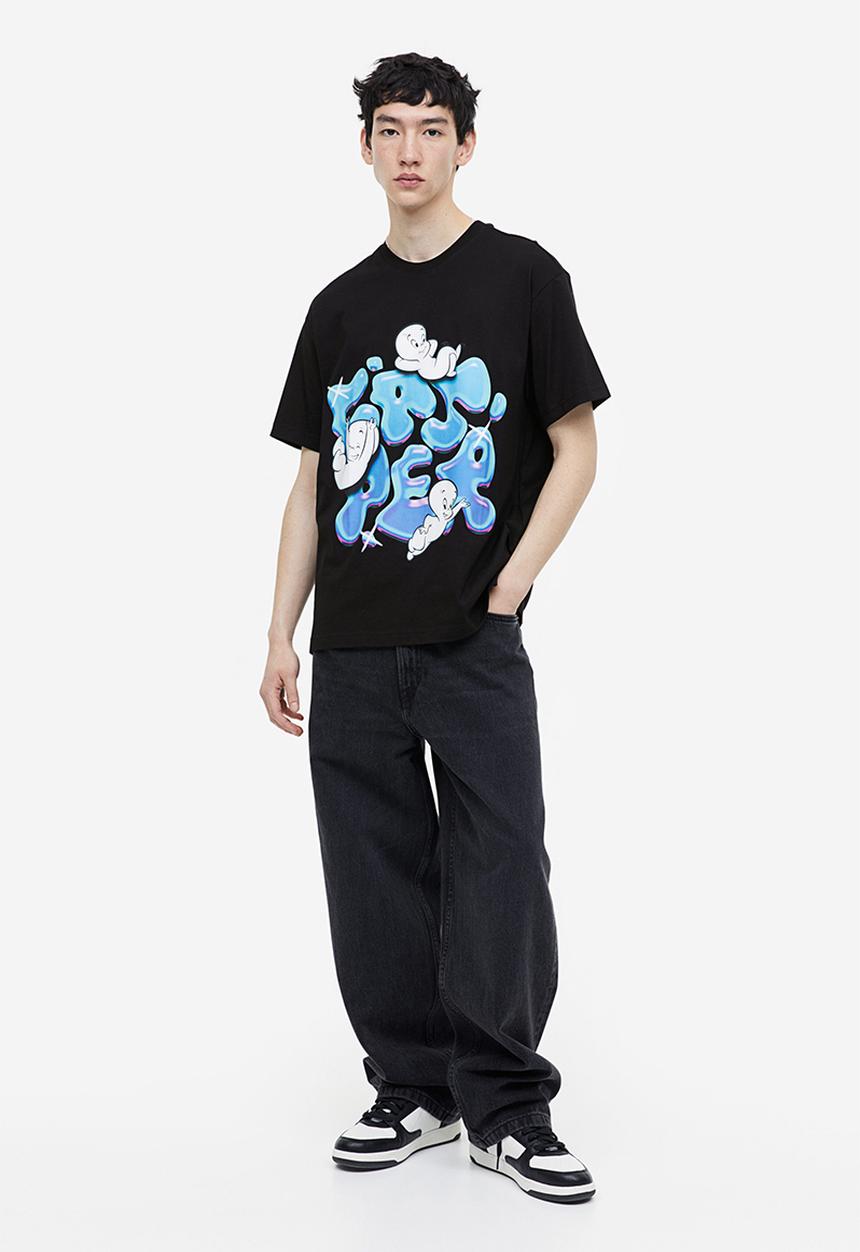H&M - Relaxed fit t-shirt - black,multi