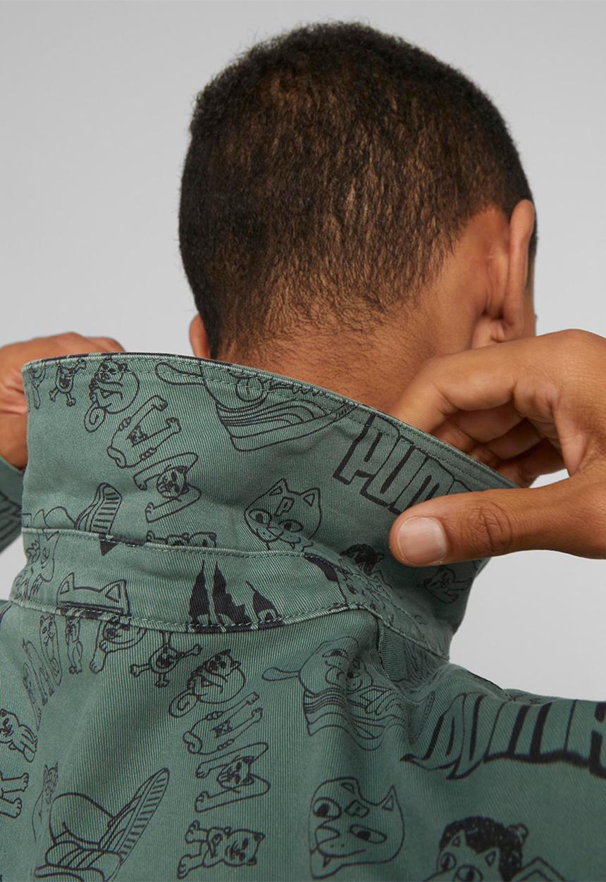 PUMA - Puma x ripndip aop twill shirt - green 