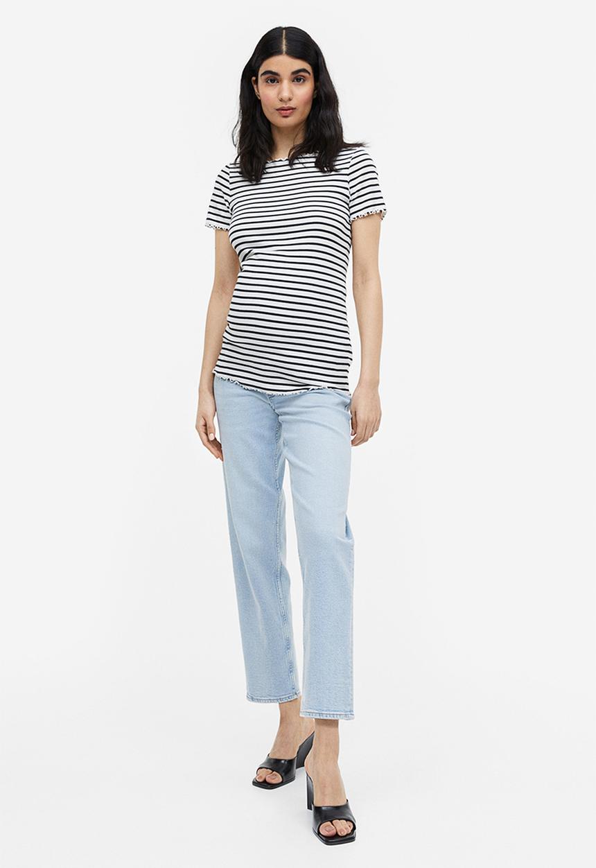 H&M - Mama 2-pack cotton tops - black striped