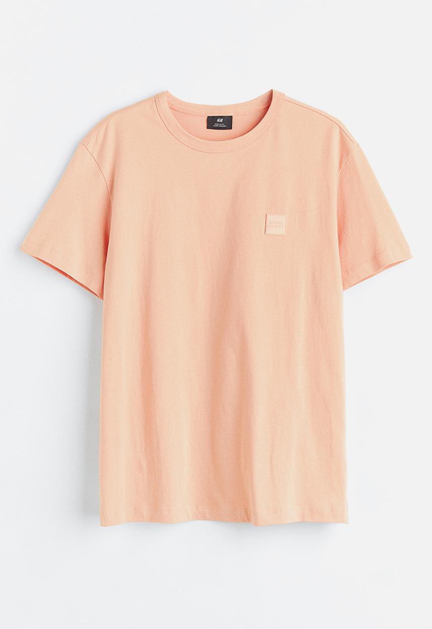 H&M - Regular fit appliquéd t-shirt - pink