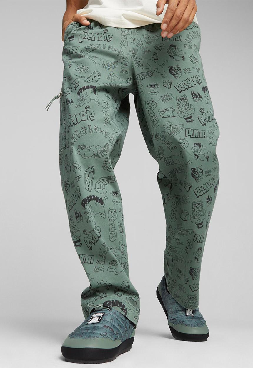 PUMA - Puma x ripndip aop twill pants - green