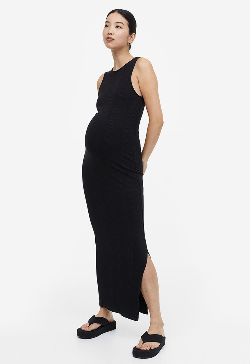 H&M - Mama ribbed dress - black