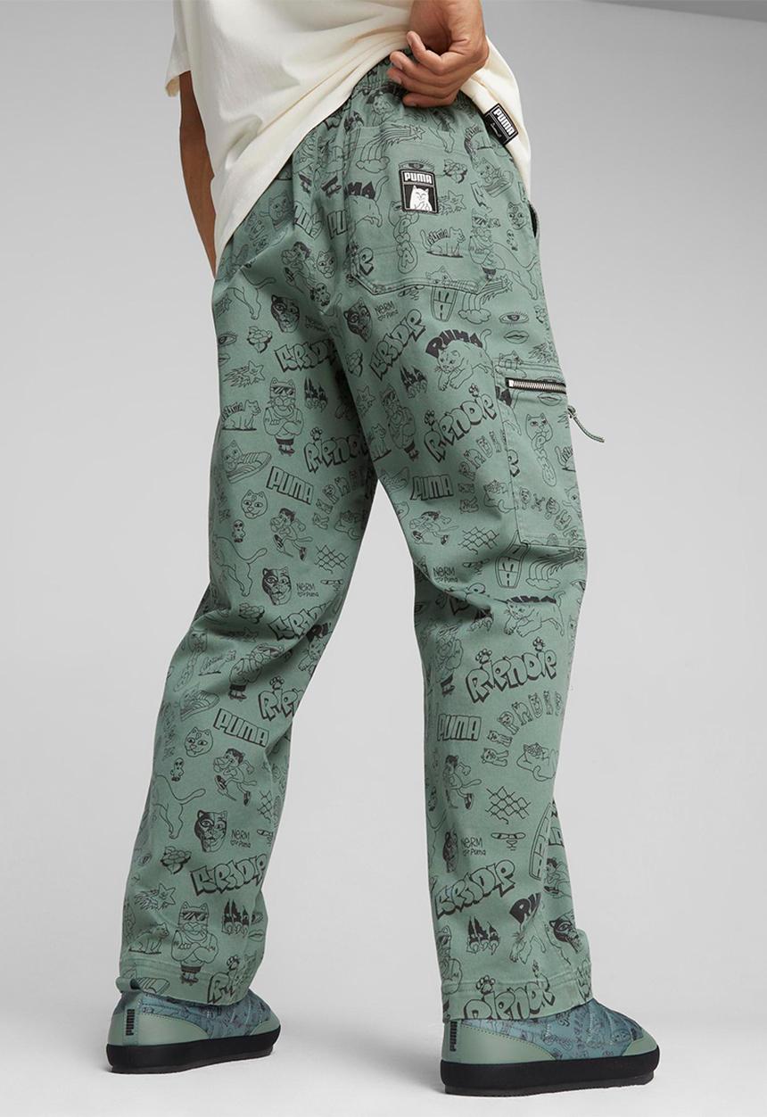 PUMA - Puma x ripndip aop twill pants - green