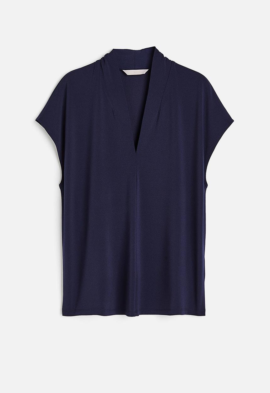 H&M - V-neck top - navy blue 
