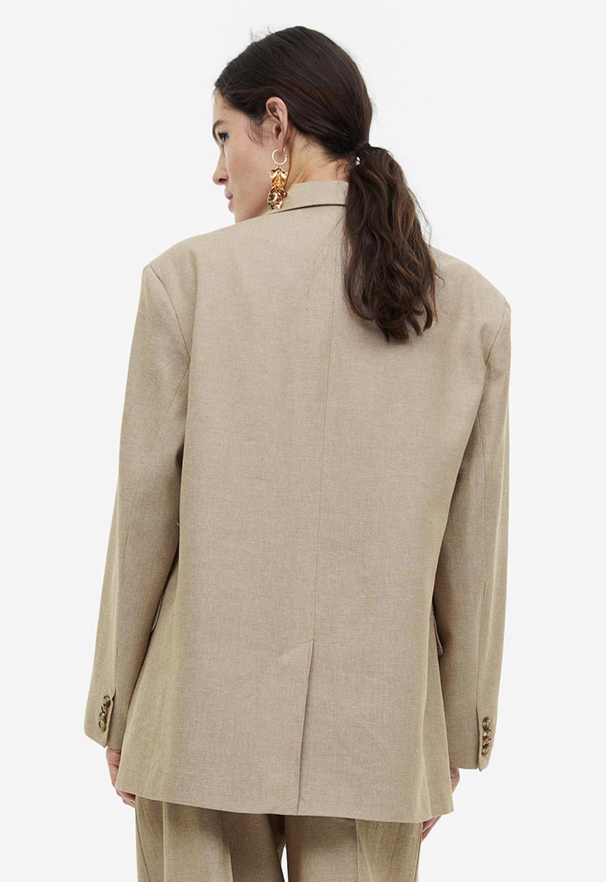 H&M - Oversized single-breasted blazer - beige