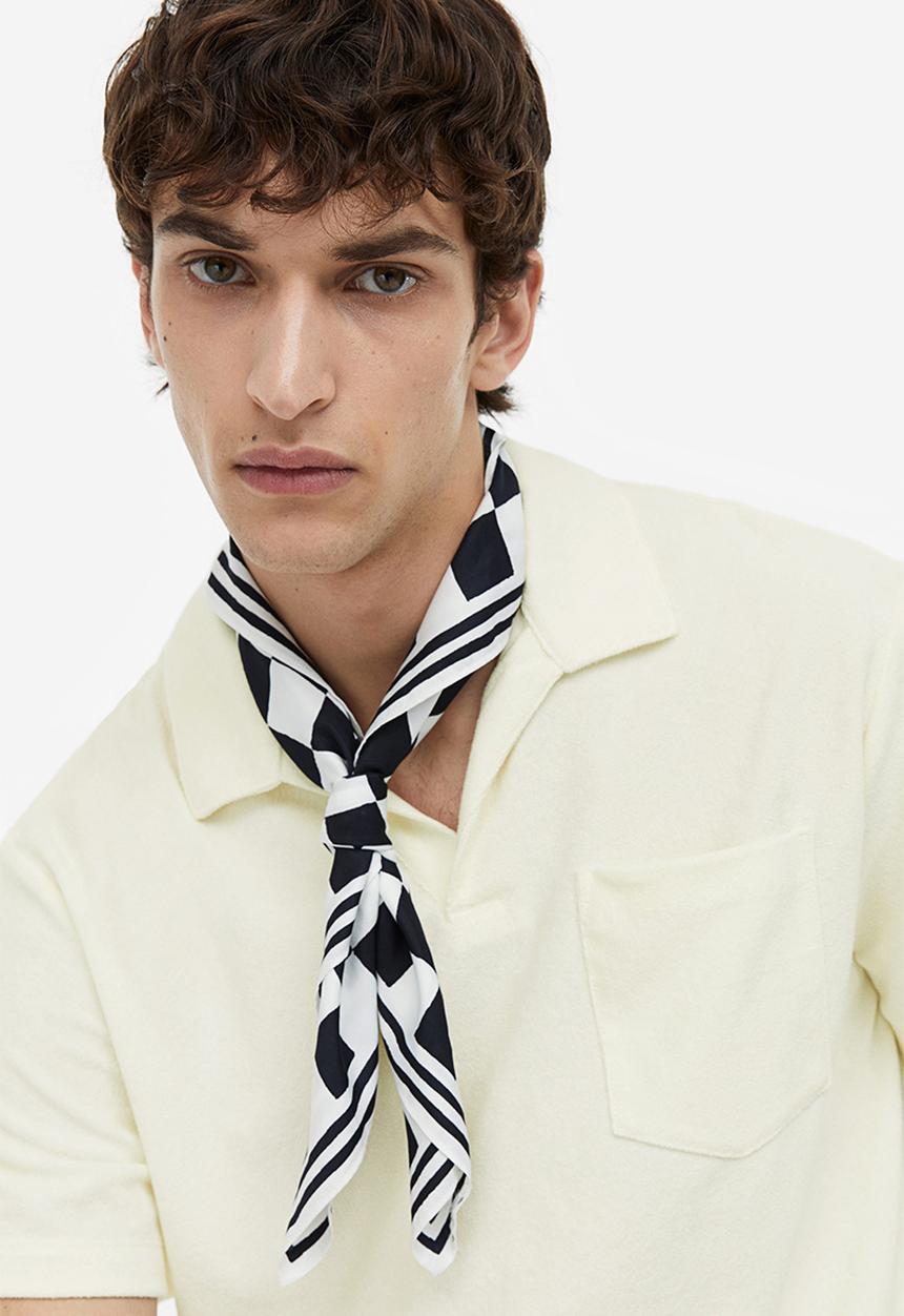 H&M - Regular fit terry polo shirt - white