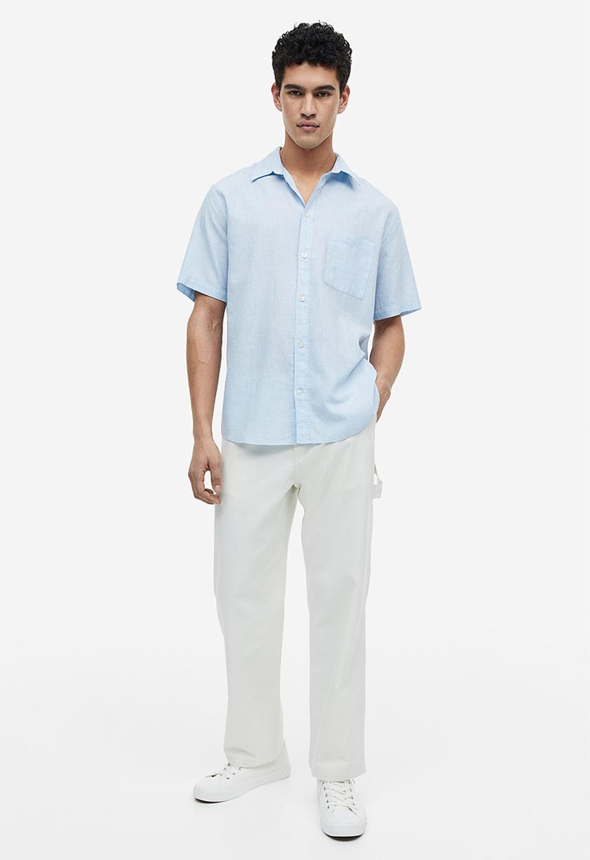 H&M - Regular fit short-sleeved shirt - blue