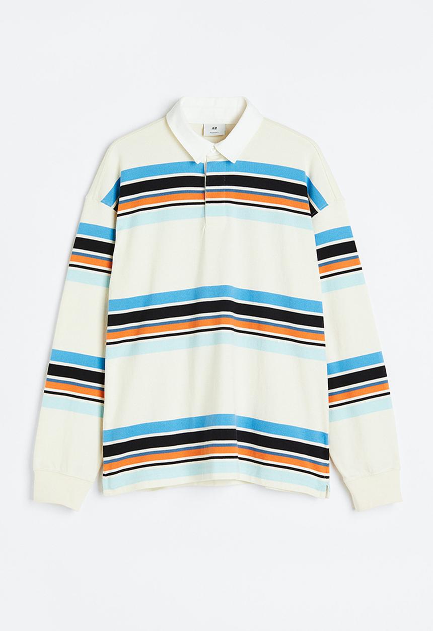 H&M - Relaxed fit rugby shirt - multi,white