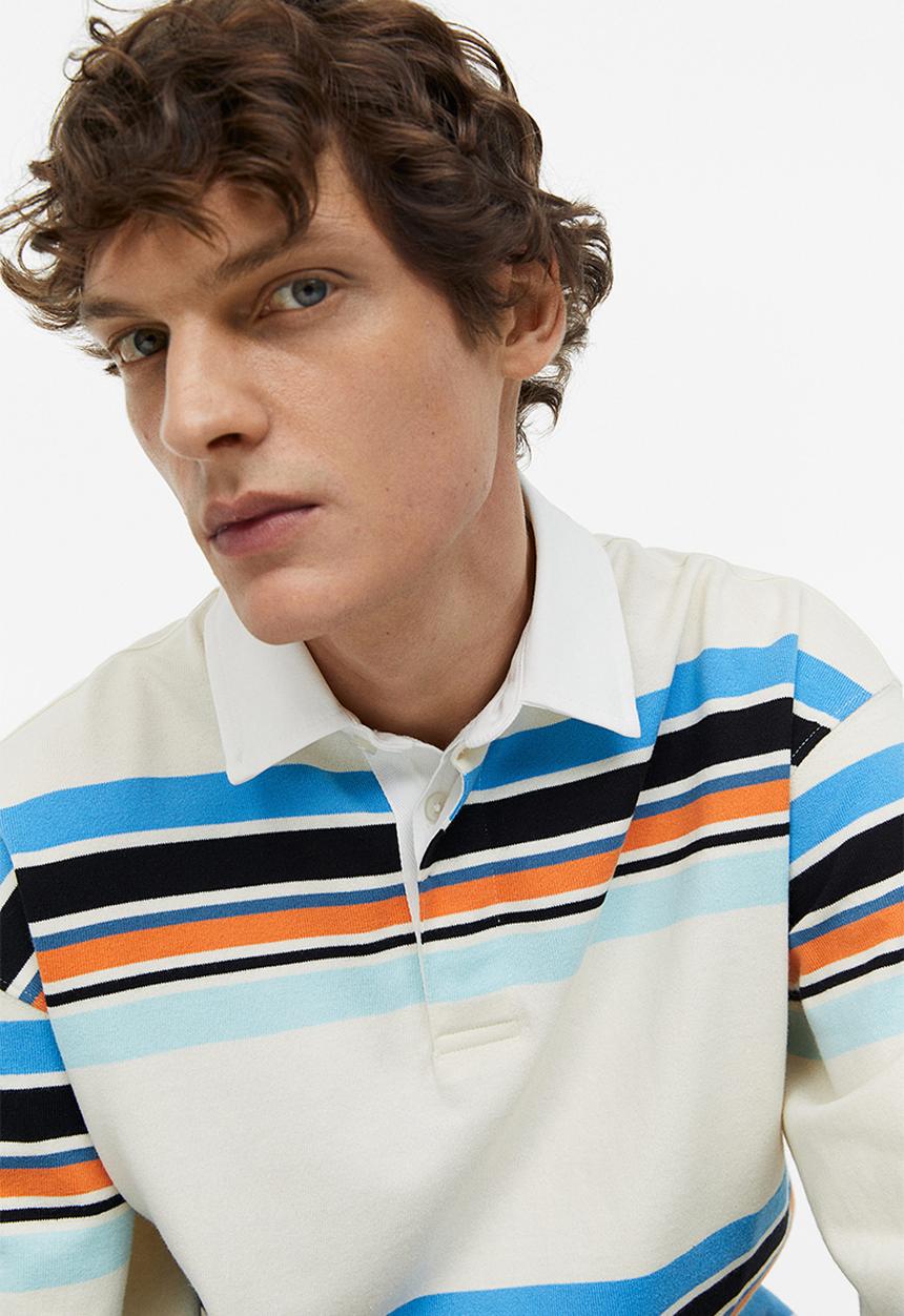 H&M - Relaxed fit rugby shirt - multi,white