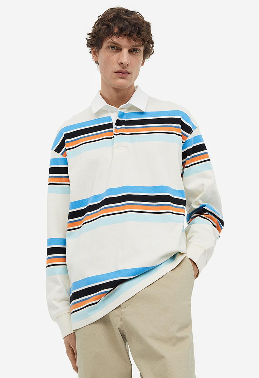 H&M - Relaxed fit rugby shirt - multi,white