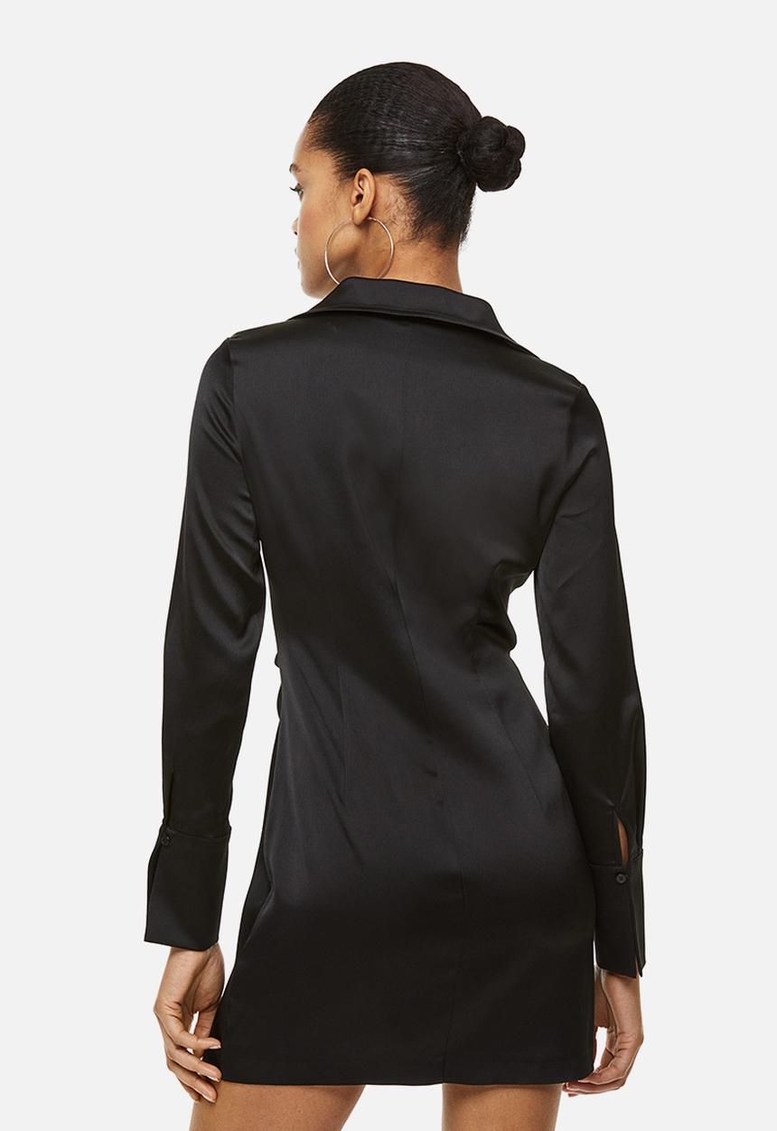 H&M - Draped crêpe dress - black