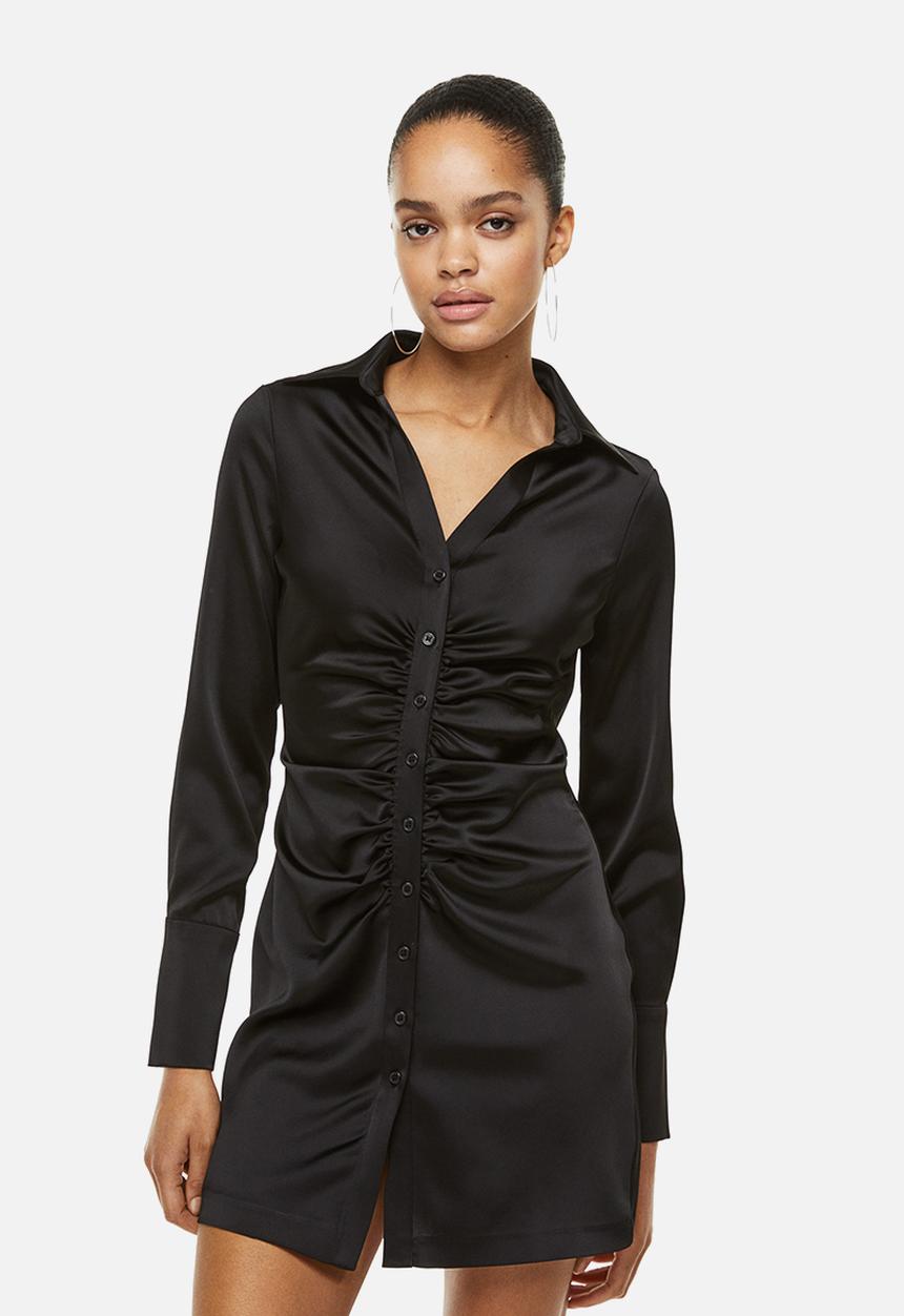 H&M - Draped crêpe dress - black