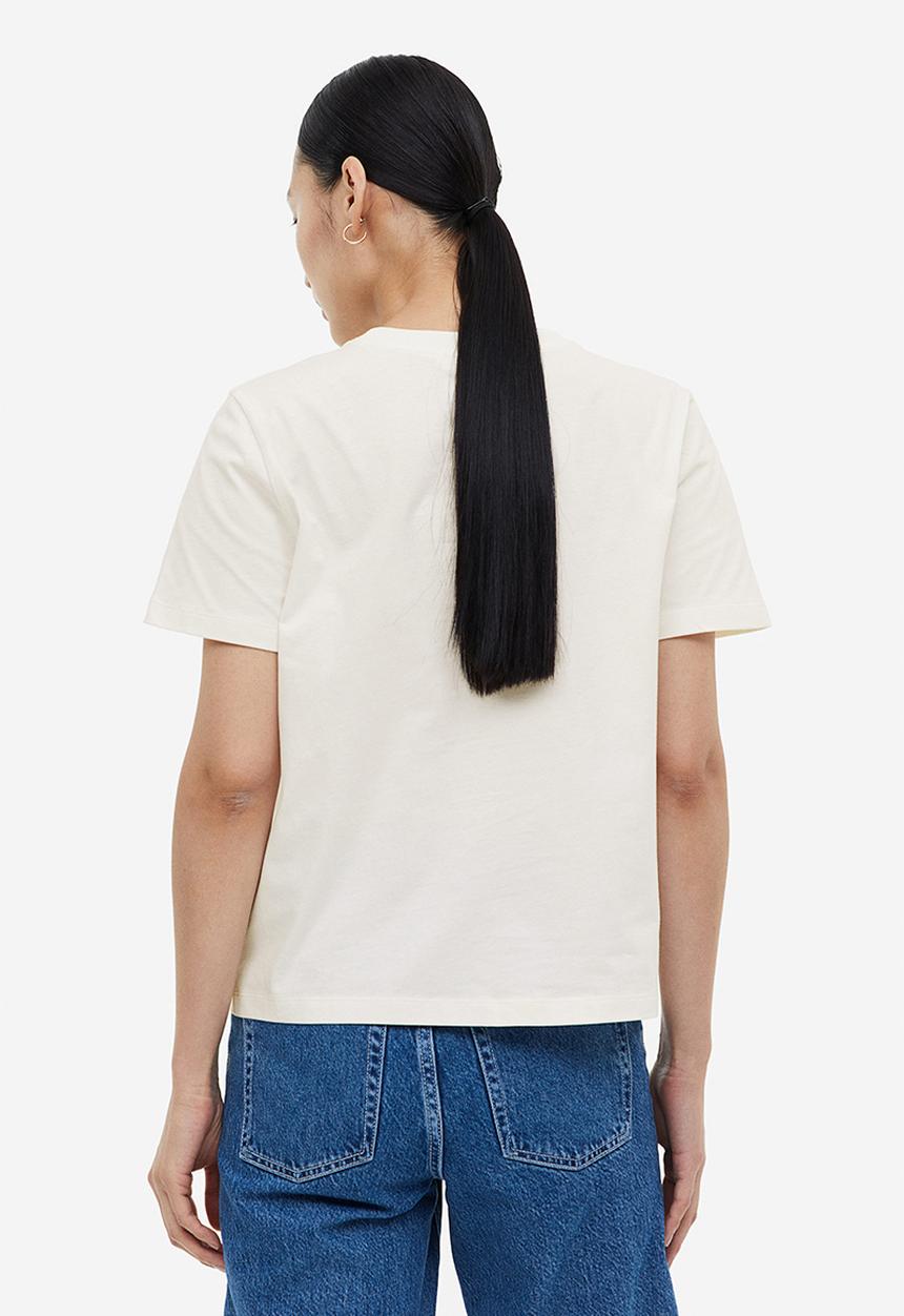 H&M - Printed T-shirt - cream milano