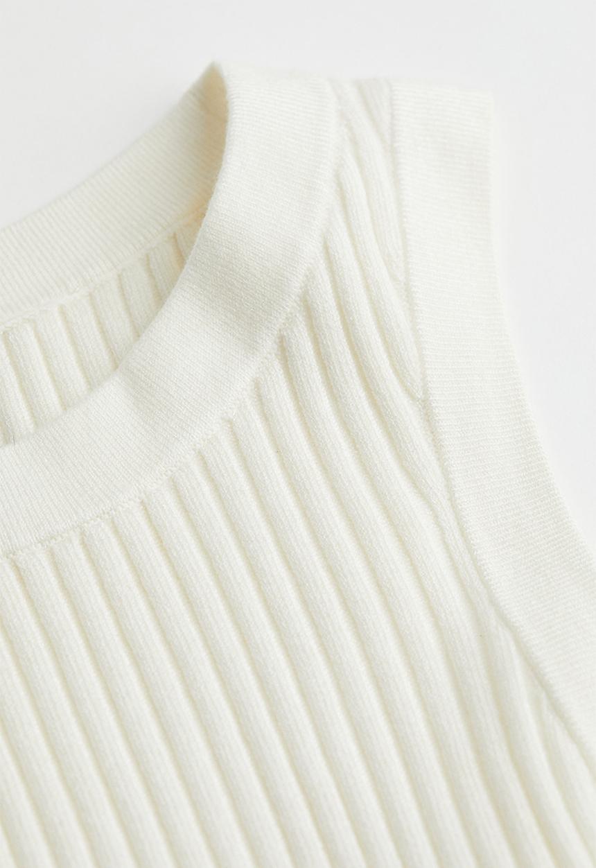 H&M - Rib-knit vest top - white
