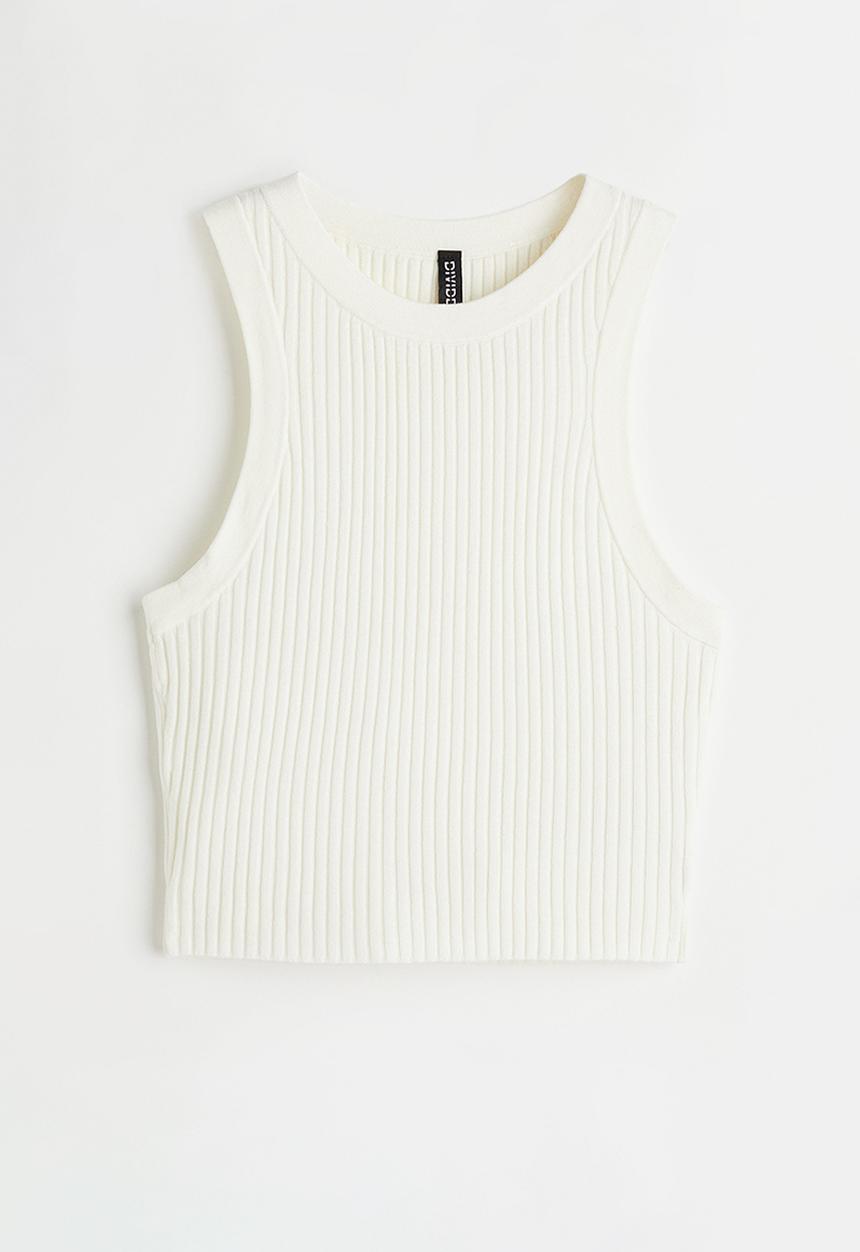 H&M - Rib-knit vest top - white