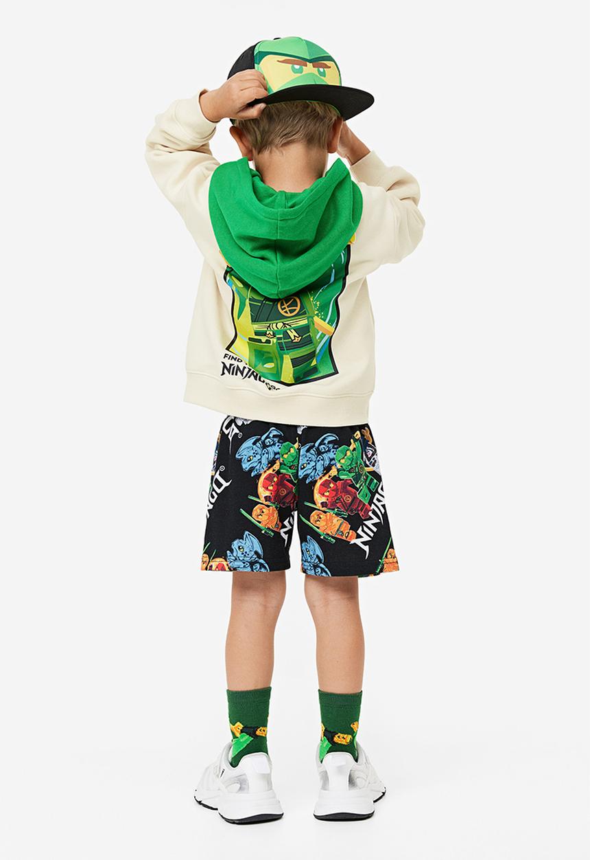 H&M - Printed zip-through hoodie - bright green / lego ninjago 