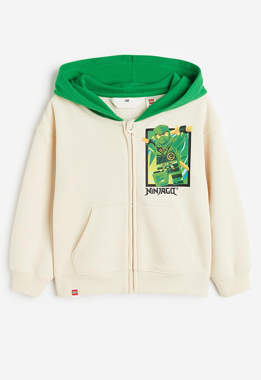 H&M - Printed zip-through hoodie - bright green / lego ninjago 