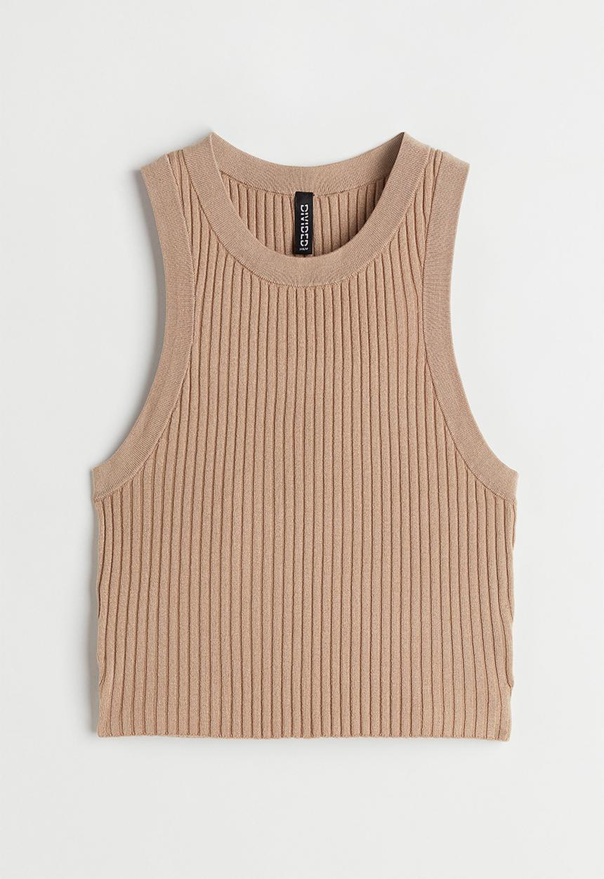H&M - Rib-knit vest top - beige