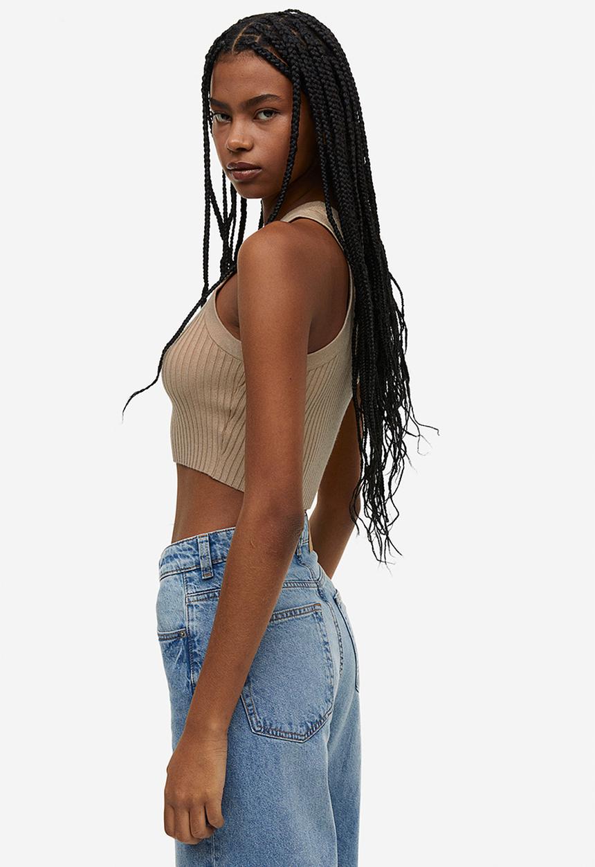 H&M - Rib-knit vest top - beige