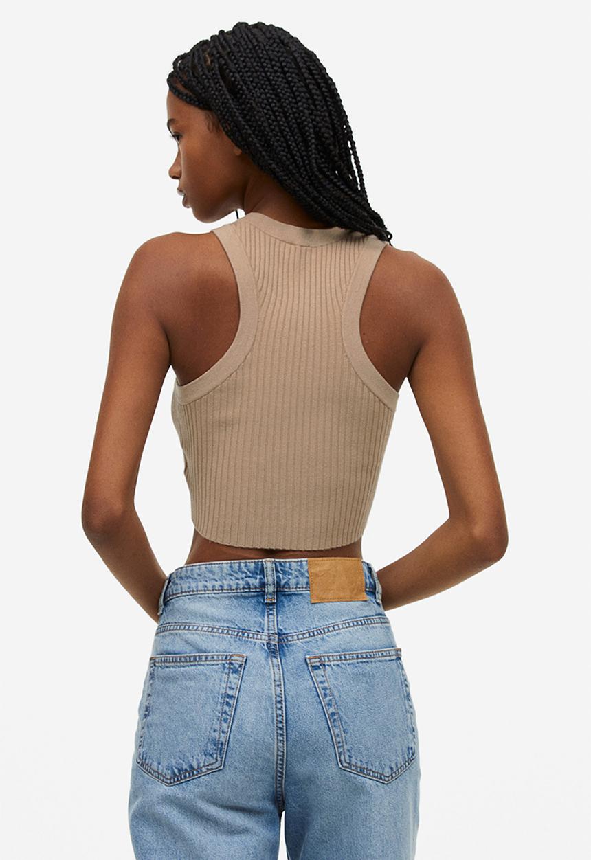 H&M - Rib-knit vest top - beige