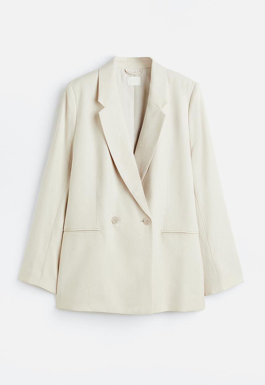 H&M - Double-breasted blazer - light beige