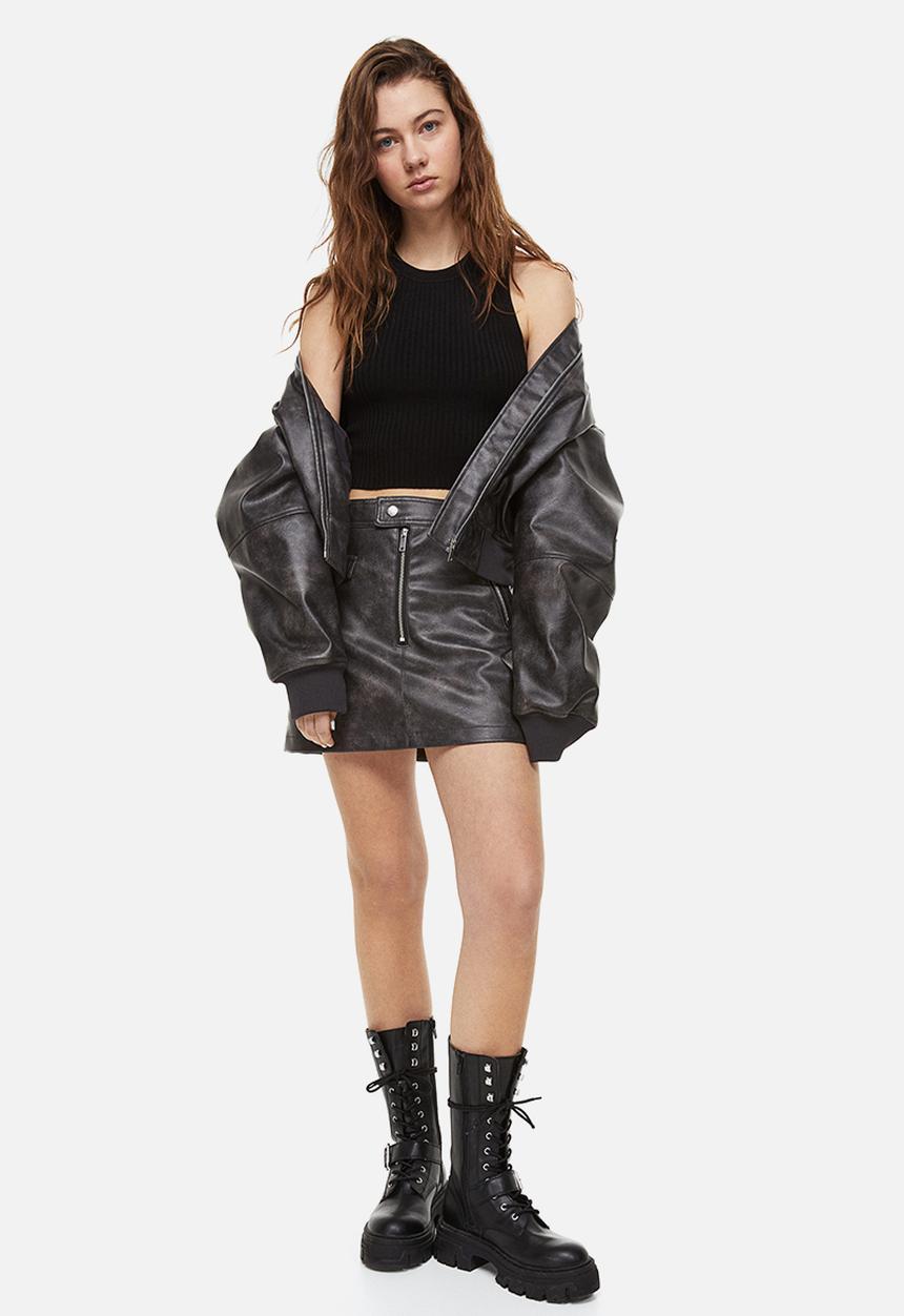 H&M - Rib-knit vest top - black