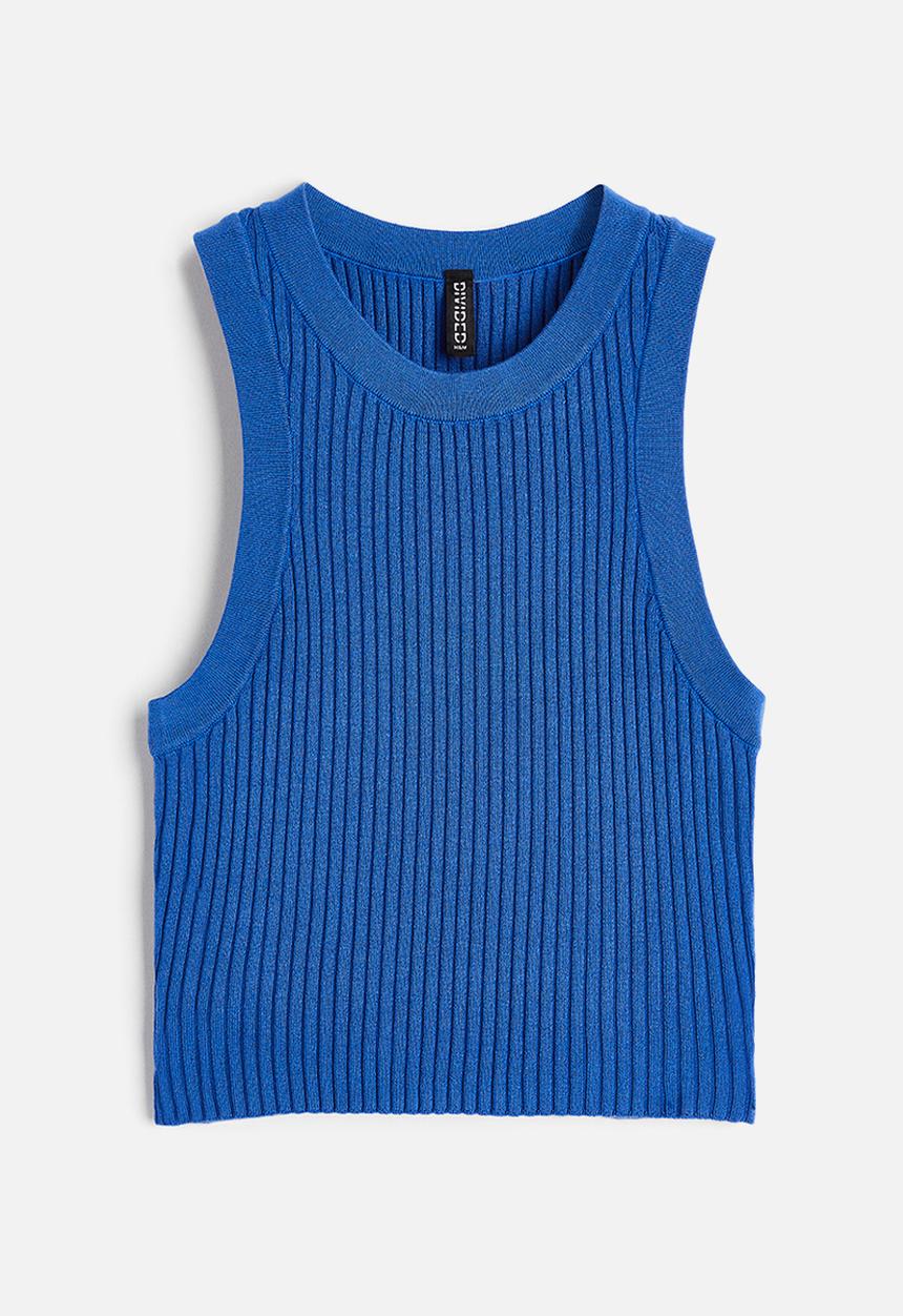 H&M - Rib-knit vest top - bright blue
