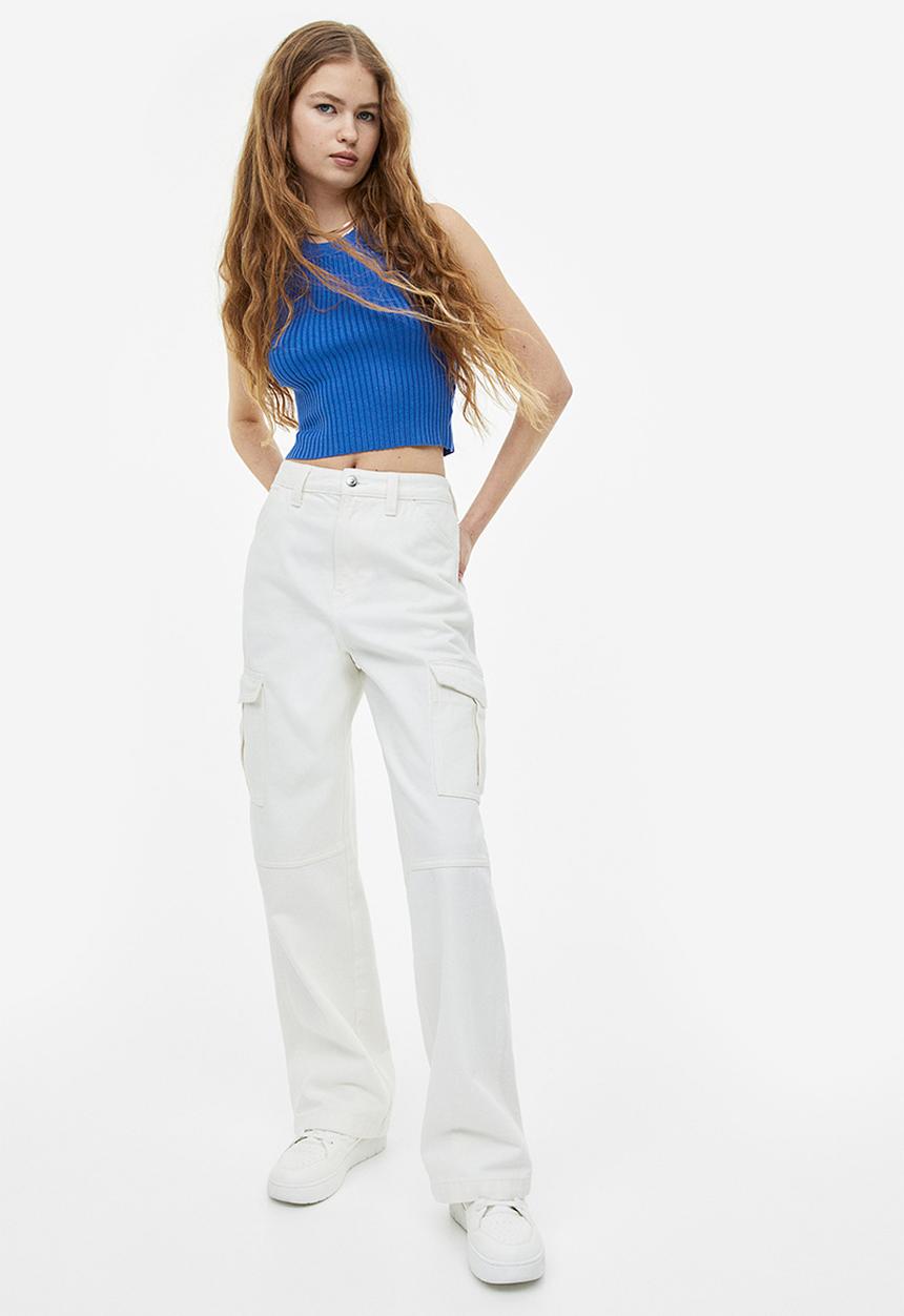 H&M - Rib-knit vest top - bright blue