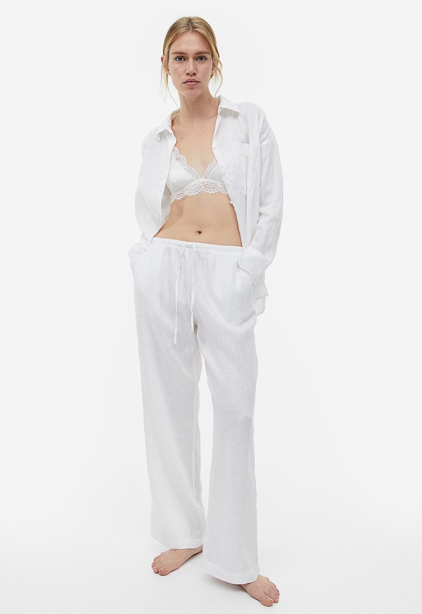 H&M - Oversized linen-blend shirt - white