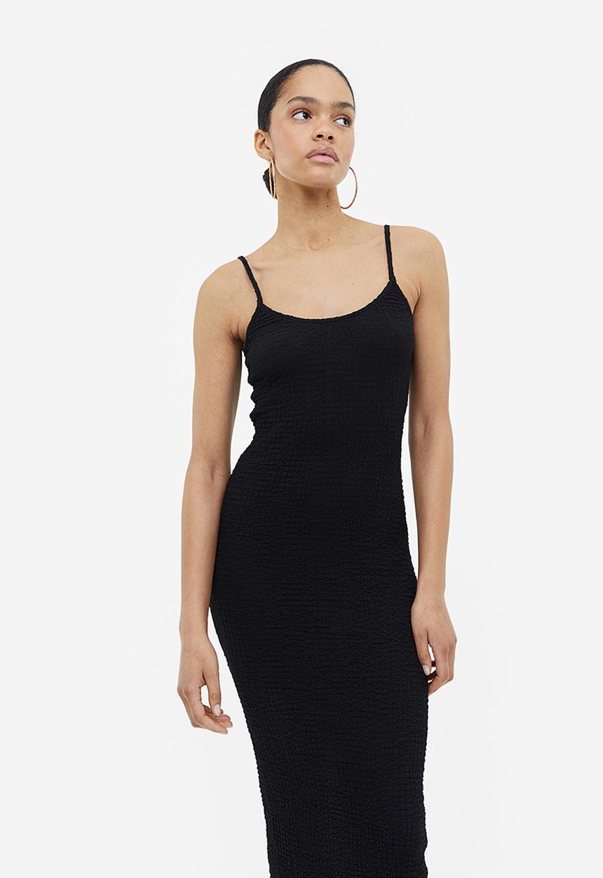 H&M - Crinkled jersey dress - black