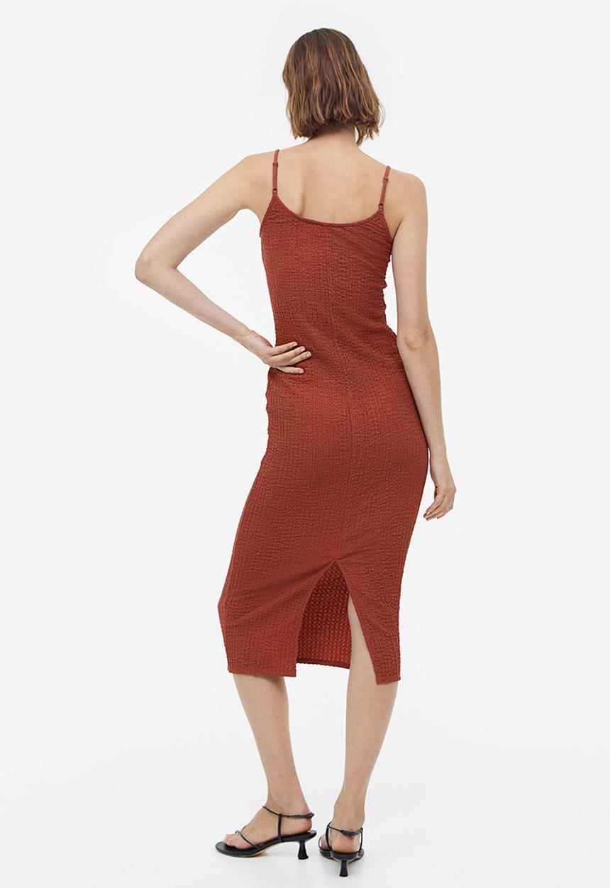 H&M - Crinkled jersey dress - orange